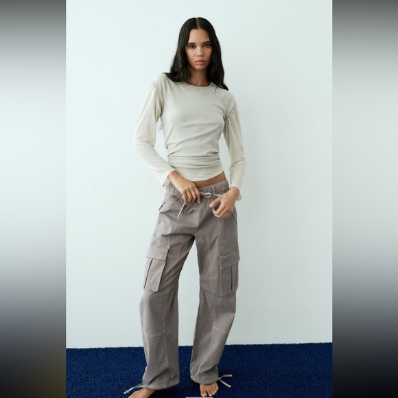 Zara Topstitch Cargo Pants - Picture 5 of 7